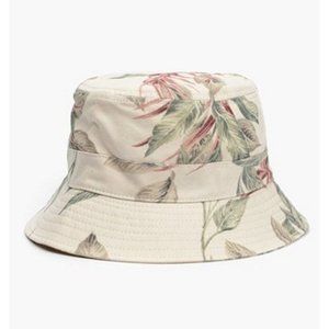 HENTSCH MAN Made in Italy BUCKET HAT Leaves Print BEIGE MULTI Cotton ( M )